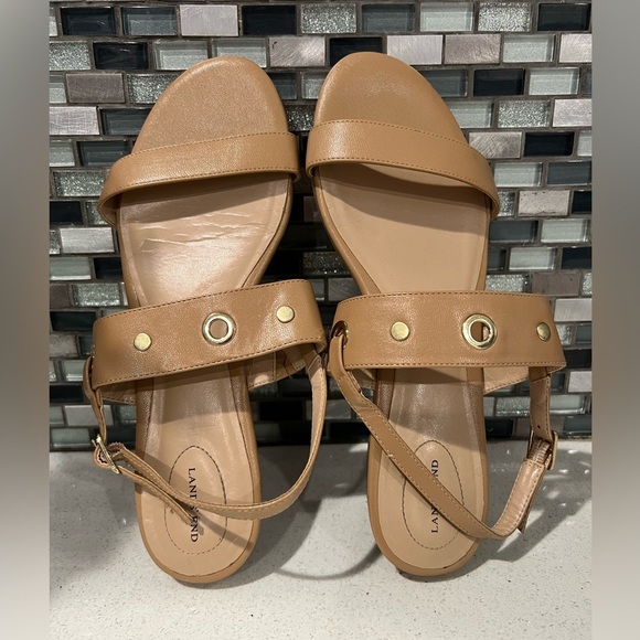 LANDS END women beige strap sandals/size 9 - Picture 2 of 10